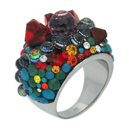 U2997, Ring  Silver. 925,   Multicolor Crystal