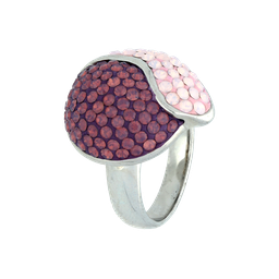 [U3096 Shining Crystals] U3096, Ring Silver 925,   Rhodium Plated & Onyx,   Midnight Collection