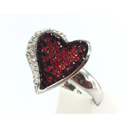 [U3098 Shining Crystals] U3098, Ring Silver. 925,  Siam&Light Siam Crystal