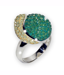 [U3097 Shining Crystals] U3097, Ring Silver. 925,  Stand Opal,  Palace Green Opal