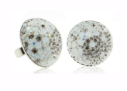 [U3052 Shining Crystals] U3052, Ring Silver. 925,  White Opal Crystal
