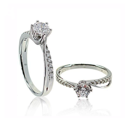 U3059, Ring Silver. 925,  White Zircone,  Rhodium planted