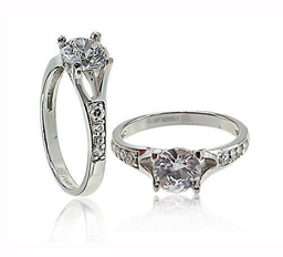 U3068, Ring Silver Rings 925,  Cubic Zircon,  Rhodium Plated,  Simplicity Collection
