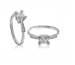 U3055, Ring Silver Rings 925,  Cubic Zircon,  Rhodium Plated,  Simplicity Collection
