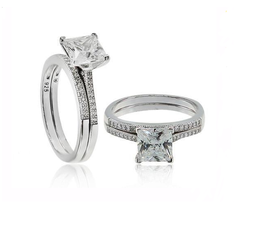 U3090, Ring Silver Rings 925,  Micro Pave Seling Cubic Zircon,  Rhodium Plated,  Simplicity Collection