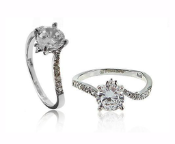 [U3069 Engagement Ring] U3069, Ring Silver Rings 925,  Micro Pave Setting,  Cubic Zircon,  Rhodium Plated,  Simplicity Collection