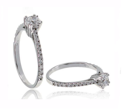 [U3058 Engagement Ring] U3058, Ring Silver Rings 925,  Micro Pave Setting,  Cubic Zircon,  Rhodium Plated,  Simplicity Collection