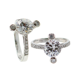 [U3066 Engagement Ring] U3066, Ring Silver Rings 925,  Micro Pave Setting,  Cubic Zircon,  Rhodium Plated,  Simplicity Collection