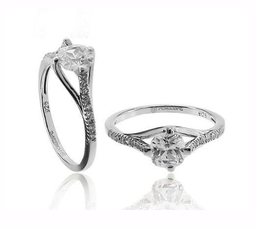 U3067, Ring Silver Rings 925,  Micro Pave Setting,  Cubic Zircon,  Rhodium Plated,  Simplicity Collection