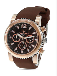 [PE297GZ Watches] PE297GZ, Watches S. Steel 316L,  IPRosegold,  grey dial,  brown leather strap