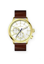 [PE286GW Watches] PE286GW, Watches S. Steel IPGold case,  silver white dial,  brown leather band,  IPGold crown