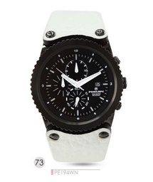 [PE194WN Watches] PE194WN, Watches S. Steel Quartz IPBlack case, white leather strap