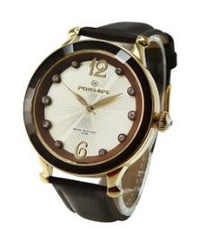 [PE288GB Watches] PE288GB, Watches S. Steel IPGold case,  brown&beige dial,  brown leather band