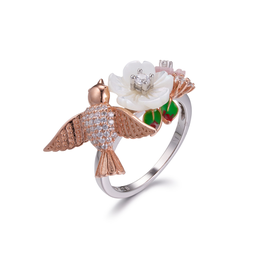 [U3804 Eden] U3804, Ring Silver 925,  Shell flower