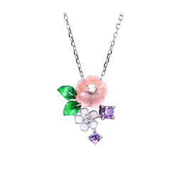 [N5078 Eden] N5087,Necklace Silver 925, Shell flower