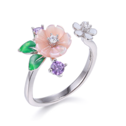 [U3805 Eden] U3805, Ring Silver 925,  Shell flower