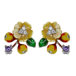 [V5390 Eden] V5390, Earrings Silver 925,  Shell flower