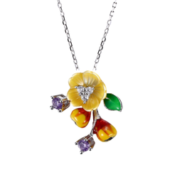 [N5396 Eden] N5396, Necklace Silver 925,  Shell Flower