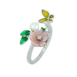 [U3946 Eden] U3946,Ring Silver 925,Fresh Water Pearl,Enamel