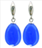 [V3198 Fantasy,] V3198, Earrings Silver. 925,  Blue Agata