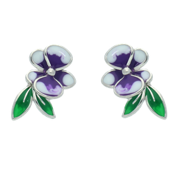 [V5810 Eden] V5810, Earrings, Sterling Silver 925, Rhodium Plated,  Cubic Zirconia, Enamel