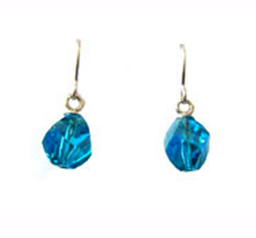 [V3515 Shining Crystals] V3515, Earrings Silver. 925,  Blue Zircon,  Crystal