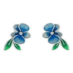 [V5809 Eden] V5809, Earrings, Sterling Silver 925, Rhodium Plated,  Cubic Zirconia, Enamel