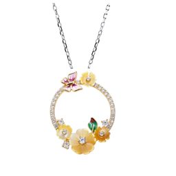 [N5077 Eden] N5077, Necklace Silver 925,  Shell flower