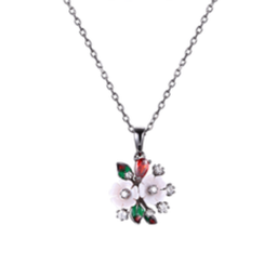 [N4921 Eden] N4921, Necklace Silver 925,  Shell white&yellow