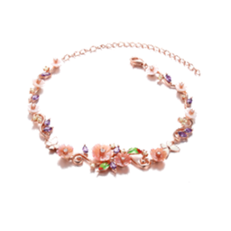 [B2674 Eden] B2674, Bracelet Silver 925, Pink Shell , CZ
