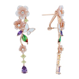 [V5386 Eden] V5386, Earrings Silver 925,  Pink Shell,  Amethyst ,  CZ