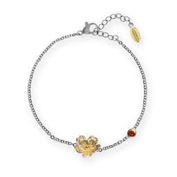 [B2443 Garden of Babylon] B2443, Bracelet Silver 925, Garnet, Gold & Black plated, Hand Made