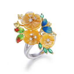 [U3803 Eden] U3803, Ring Silver 925,  Shell flower