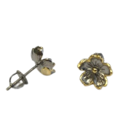 [V4600 Garden of Babylon] V4600, Earrings Silver 925,  Gold & Black plated,  Hand Made