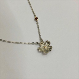 [N4704 Garden of Babylon] N4704, Necklace Silver 925,  Garnet,  Gold plated Hand Made