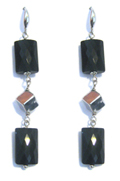 [V3418 Silver & Stone] V3418, Earring Silver 925, Onyx stone