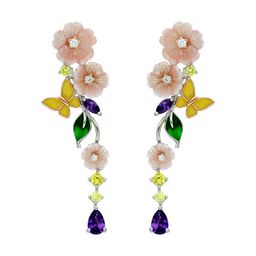 [V5385 Eden] V5385, Earrings Silver 925,  Shell flower