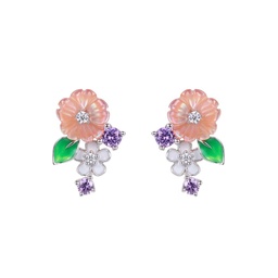 [V4989 Eden] V4989, Earrings Silver 925,  Shell flower