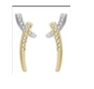 [V3659 Stainless Steel] V3659, Earrings S. Steel 316L,  IPG,  White Crystal & Jounquil