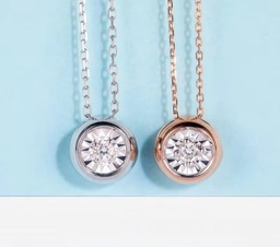 [NGD137107 Gold & Diamond] NGD137107,Necklace Gold 18K,1.1g,Dia 0.03ct,SI,GF