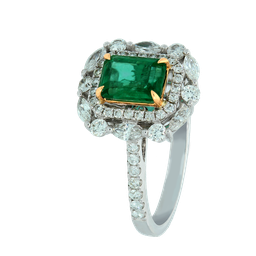 [RGD1735137 Gold & Diamond] RGD1735137,Ring Gold 18K,4.12g,Dia 1.07ct,SI,GF,Emerald 0.80ct