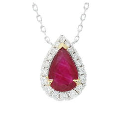 [NGD334138 Gold & Diamond] NGD334138,Necklace Gold 18K,2g,Dia 0.088ct,SI,GF,Ruby 0.40ct