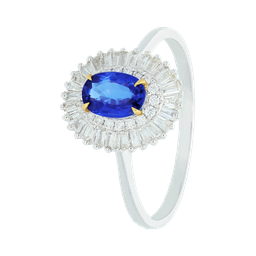 [RGD642139 Gold & Diamond] RGD642139,Ring Gold 18K,1.9g,Dia 0.289ct,SI,GF,Blue Sapphire 0.539ct