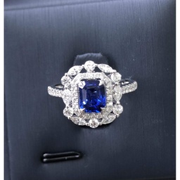 [RGD1956115 Gold & Diamond] RGD1956115.Ring,Gold18K,4,1g,Dia 0.793ct.Sapphire 0.96ct,SI ,GF