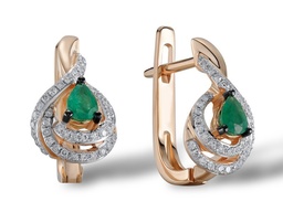 [EDG372161 Gold & Diamond DIVY19] EGD372161 Earrings 14K,3.1g,Dia,0.172ct,I,I,J,78pcs,Emerald,0.272ct,2pcs