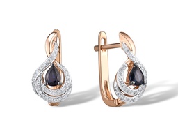 [EDG381163 Gold & Diamond DIVY19] EGD381163 Earrings 14K,3.1g,Dia,0.172ct,I,I,J,78pcs,Blue Sapphire ,0.414ct,2pcs