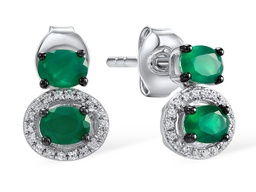 [EDG249164 Gold & Diamond DIVY19] EGD249164 Earrings 14K,1.8g,Dia,0.079ct,I,I,J,36 pcs,Emerald,0.624ct,4 pcs
