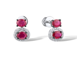 [EDG295165 Gold & Diamond DIVY19] EGD295165 Earrings 14K,1.8g,Dia,0.079ct,I,I,J,36 pcs,Ruby,0.804ct,4 pcs