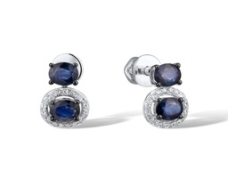 [EDG273166 Gold & Diamond DIVY19] EGD273166 Earrings 14K,1.8g,Dia,0.079ct,I,I,J,36 pcs,Blue Sapphire ,0.962ct,4 pcs