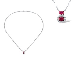[NGD234153 Gold & Diamond DIVY19] NGD234153 Necklace 18K,2.5g,Dia,0.040ct,I,I,J,18 pcs,Ruby,0.402ct,2 pcs